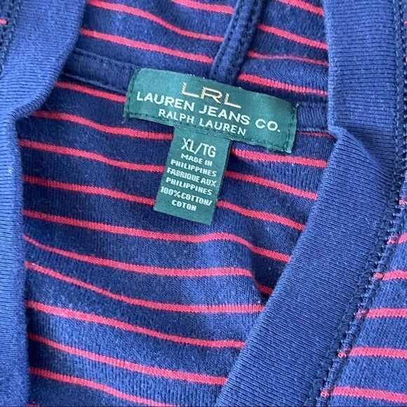 LRL Ralph Lauren Hoodie Sweater Striped Dress Sz XLARGE - Picture 10 of 12